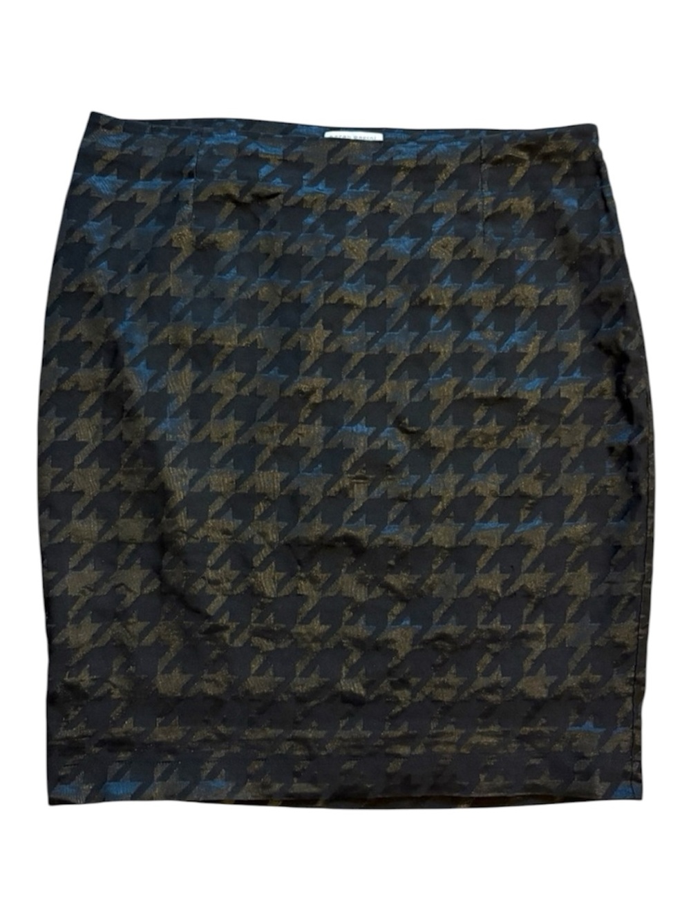 Sarah Pacini Metallic Houndstooth Pencil Skirt Size Large